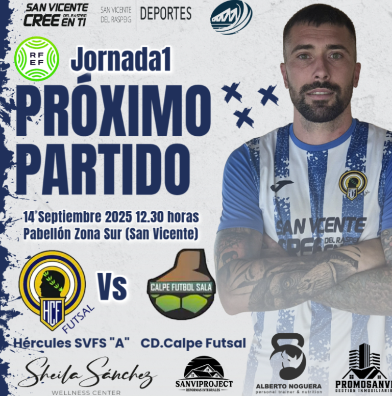 Hércules San Vicente debuta en Tercera División ante el C.D. Calpe Futsal