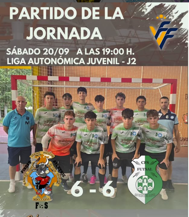El juvenil del Futsal San Vicente logra un empate épico en la pista del Pinoso Athletic (6-6)