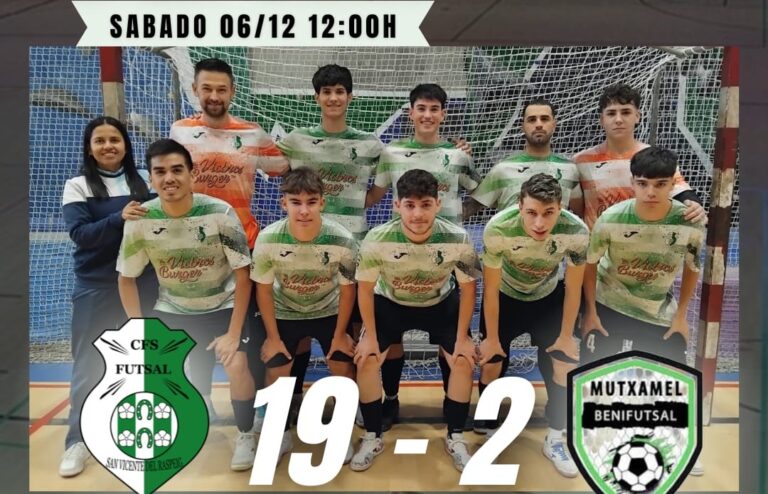 El Futsal San Vicente arrolla al Mutxamel Benifutsal (19-2)