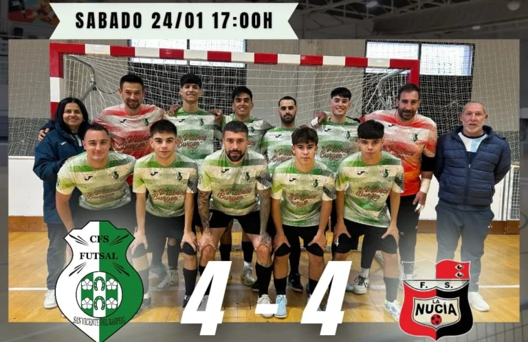 Futsal San Vicente deja escapar la victoria y empata 4-4 ante La Nucía B